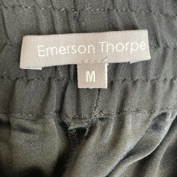 Emerson Thorpe Silk Blend Black Jogger Pants Womens Size Medium Lightweight - Picture 8 of 10